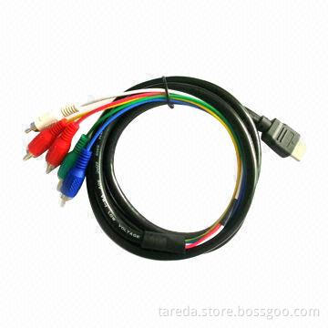 HDMI® Cable to RCA Cable with 19-pin Holes and UL Mark, Available in Various Colors